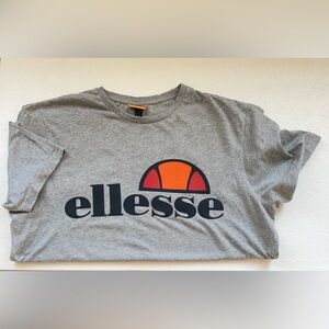 ELLESSE LOGO SHORT SLEEVE T SHIRT GRAY